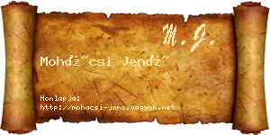 Mohácsi Jenő névjegykártya