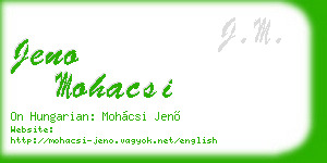 jeno mohacsi business card