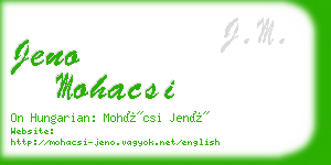jeno mohacsi business card
